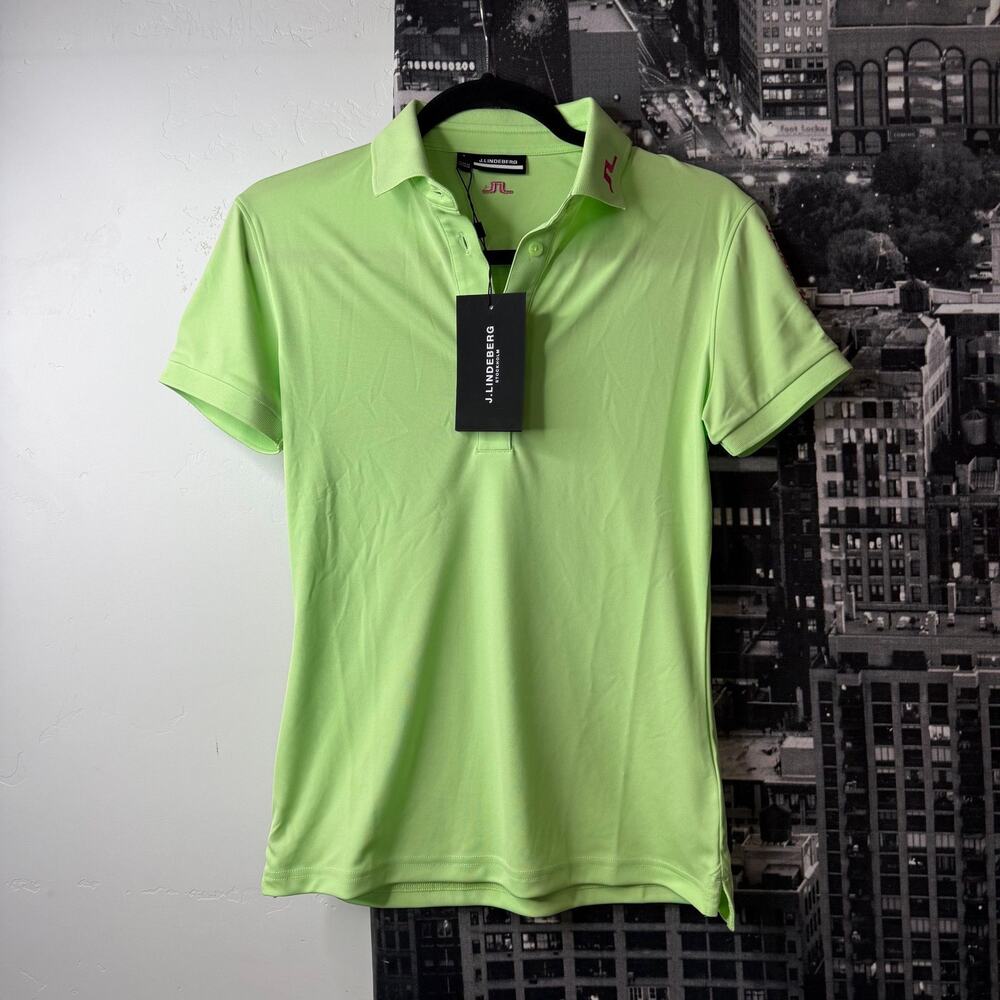NWT J.Lindeberg Tour Tech Polo Paradise Green Golf Shirt Small